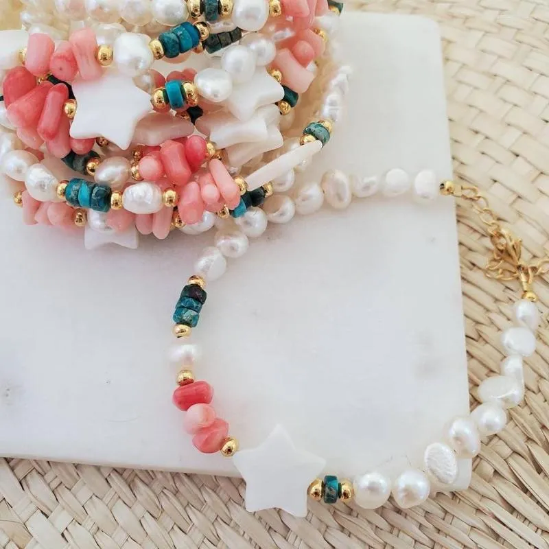 Charm armband go2boho mode för flickvänner gåvor naturliga sötvatten pärla pärlstjärna armband smycken grossist pulseras femme