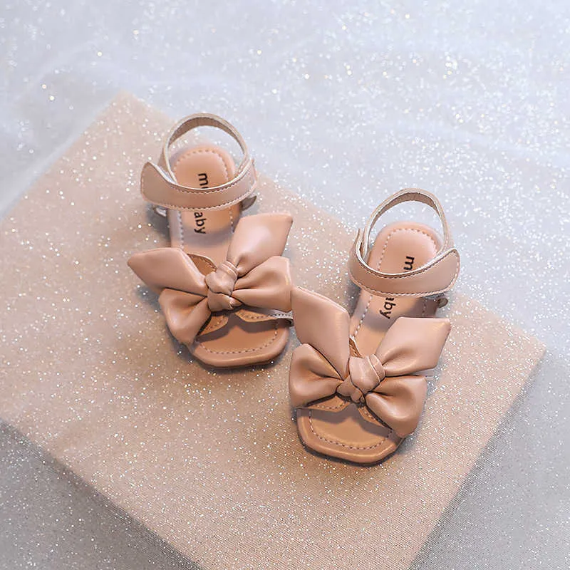 2023 Summer Little Girl Princess Bow Sandals With Big Bow Non
