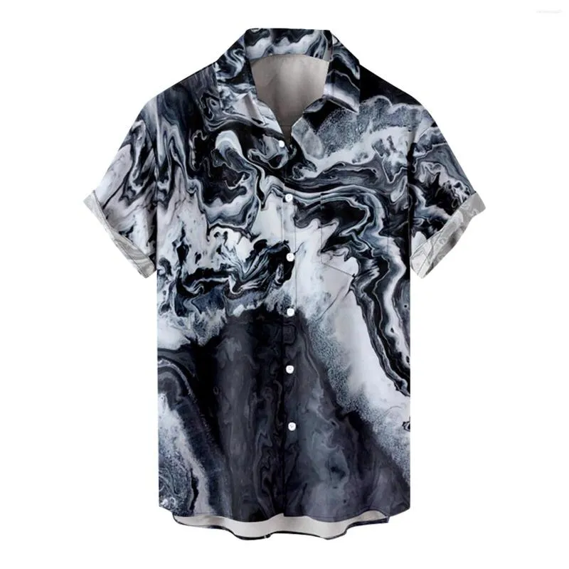 Men's Casual Shirts Hawaiian Shirt Men Summer 3d Printed For Holiday Short Sleeve Beach Tops Tee Oversized Blouse