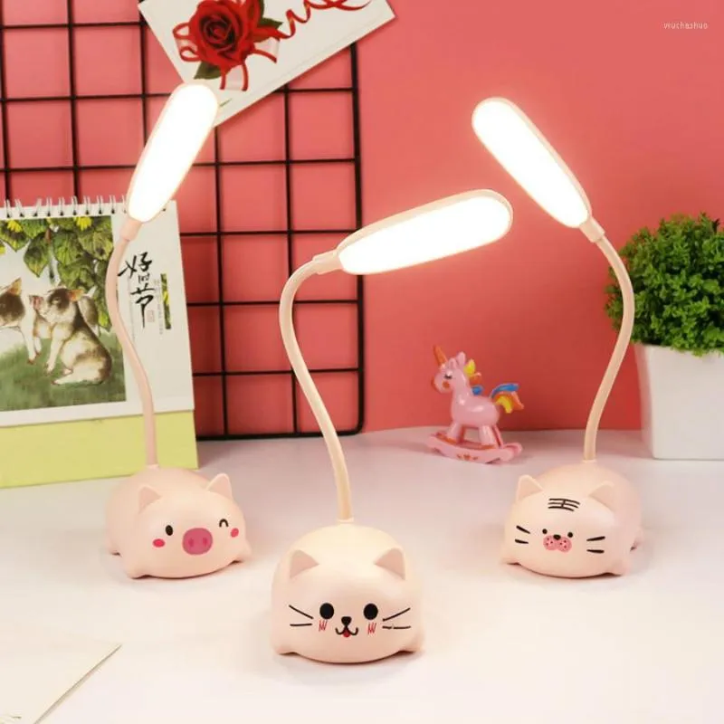 Lampes de table LED lampe de bureau USB charge chevet salon salle de bain décor mignon ours cadeaux pour enfants collège apprentissage lecture