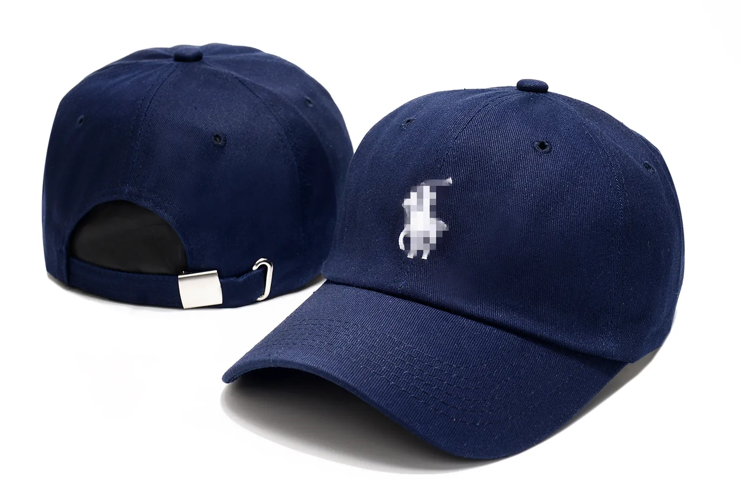 Navy blue polo hat with leather strap hotsell
