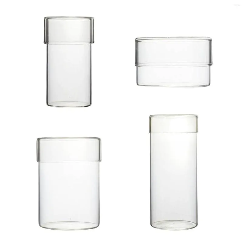 Opslagflessen glasvoedselcontainer voor keuken met deksels kruidenkruidpotten pantry organisatie luchtdichte fles