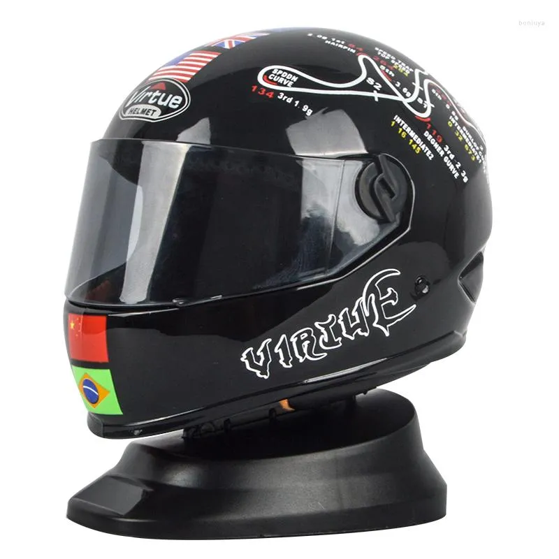 Hełmy motocyklowe 2023 Cnot wyścigowy Motocross Model Decoration Mini Helf Helmet Ulubiony Zbierz pełną twarz Mała kropla hełm