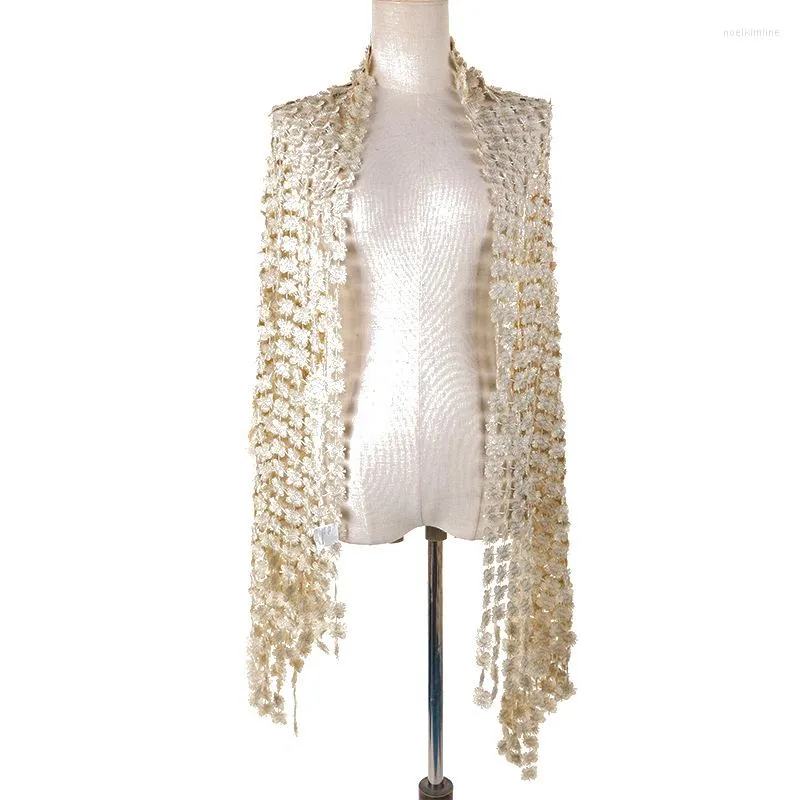 Schals bestickter Schal Abendkleid eleganter Schal Frauen Vintage Pashmina Hijab Lady Wrap Bandana weiblich
