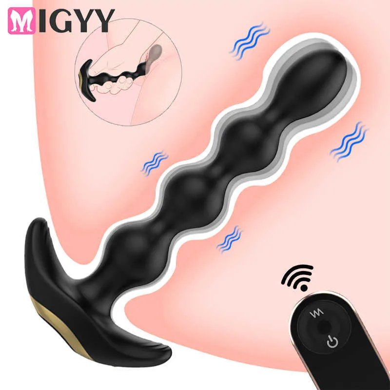 Vibrerande plugg anal pärlor vibrator kvinnlig onani klitoris prostata massager hastighet sexig för par