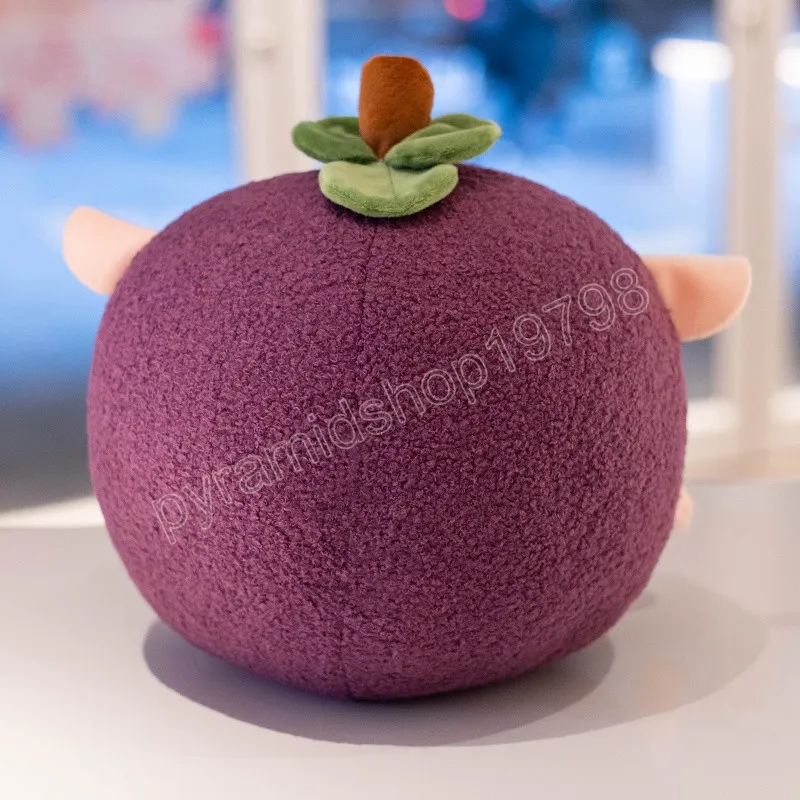 Kawaii Mangosteen Lambie Plush: Cute Plant Pillow, Soft Stuffed