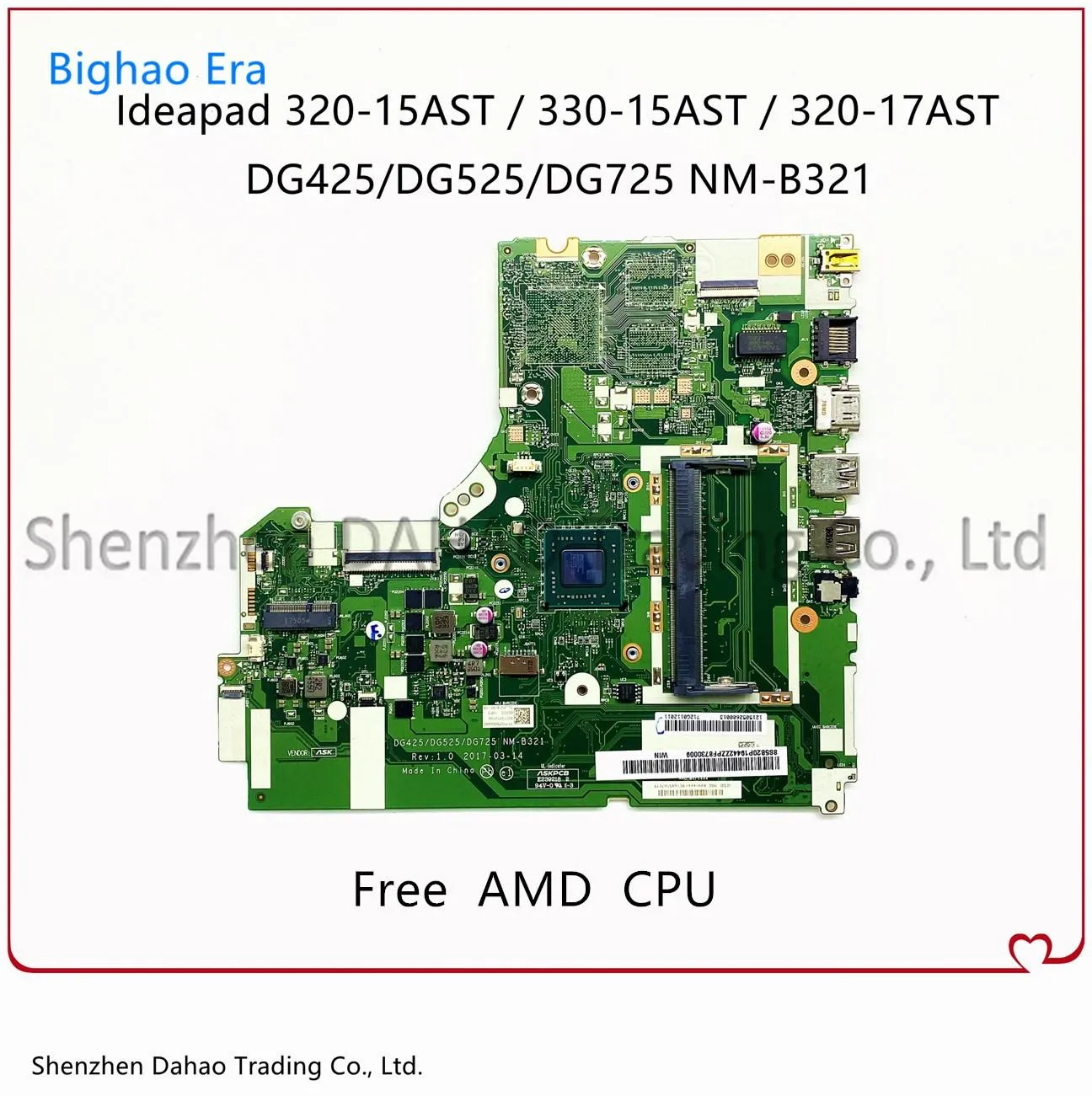 Placa -mãe para Lenovo 32015AST 33015AST 32017AST PARATEME DE LAPTOPO COM AMD E2 A4 A6 A9 CPU DDR4 DG425 DG525 DG725 NMB321 MAINBOLA