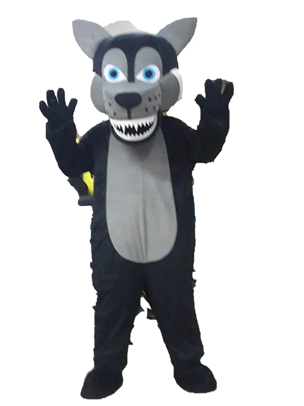 Mascot Costume Nowy wysokiej jakości dorosły pianka Reklama Czarna Husky Wolf Fancy Cartoon Mascot Plush Christmas Fancy Dress Mascot
