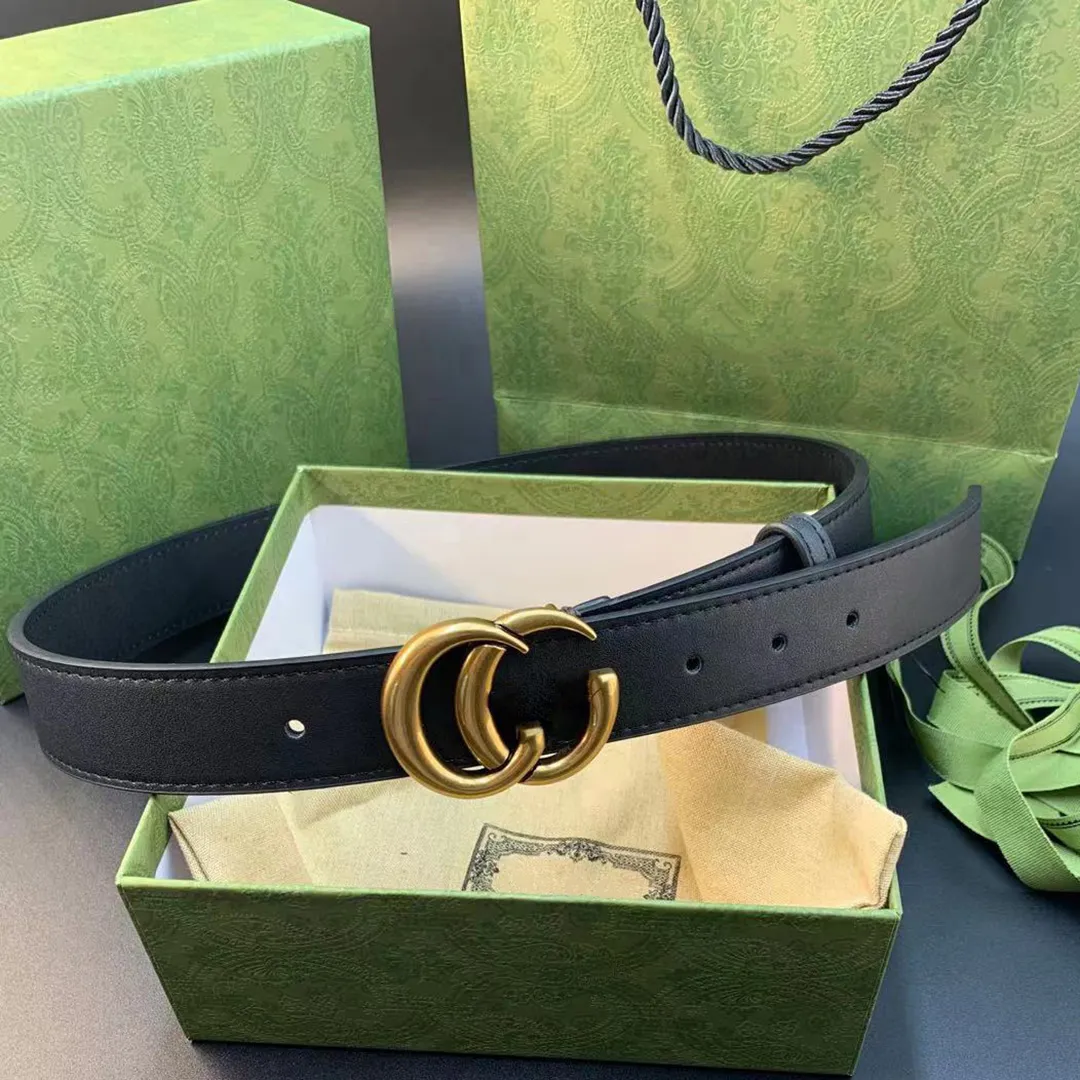 Luxury Designer CD FF Leather Belt Gold Letters Classic Fashion for Men Women