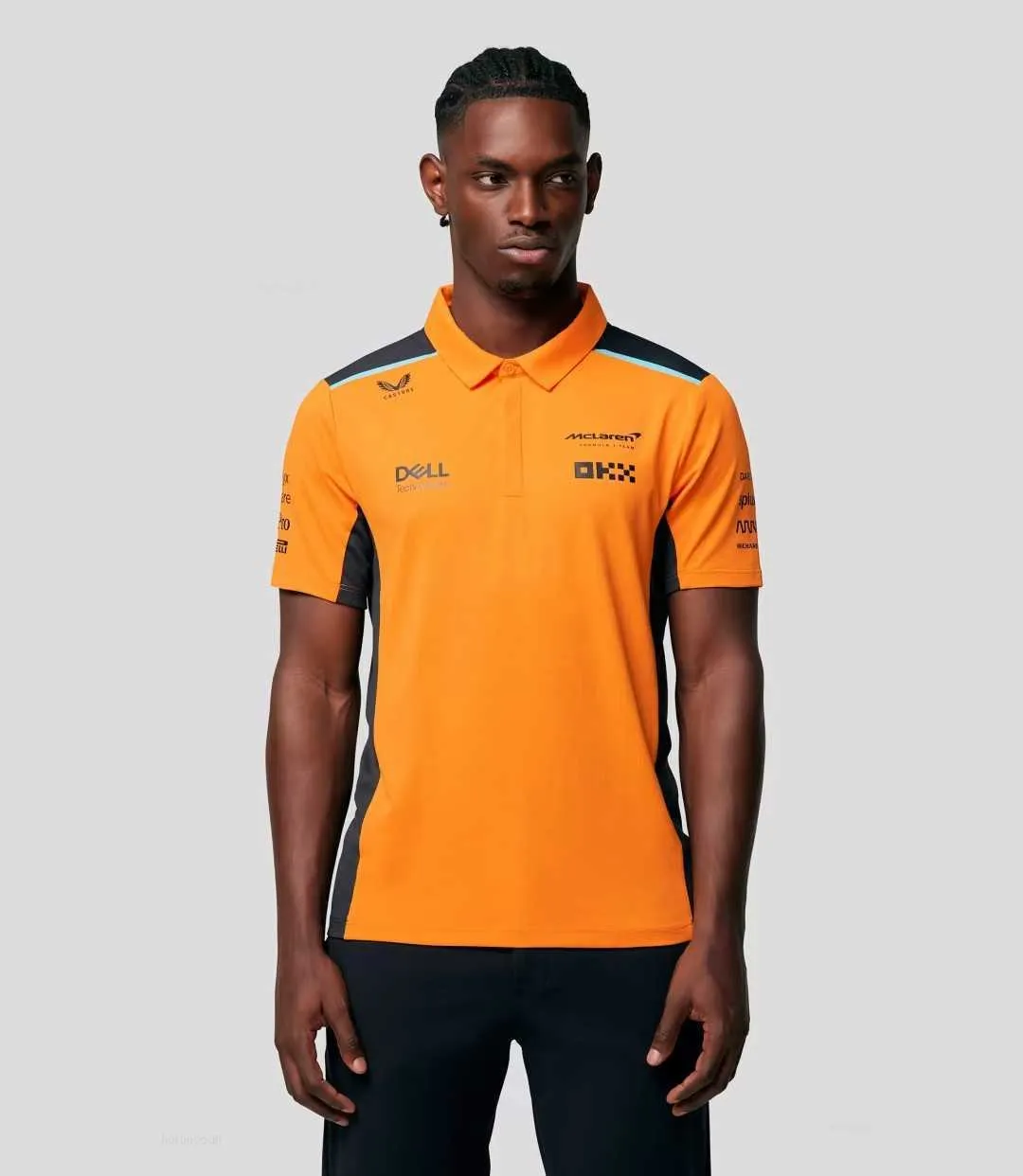 Mens T Shirts McLaren 2023 Formula 1 Team Racing Suit Short Sleeve