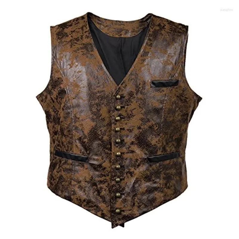 Herenvesten 2023 Leerveer V-hals Vest Suede vintage mouwloze mouwloze modestraatkleding Chalco Hombre