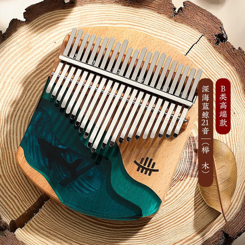 Deep Sea Blue Whale Kalimba Thumb Piano 21 Keys Solid Epoxy Resin Wood Perfect Gift For Kids From Handpan1970music 49.25 DHgate.Com
