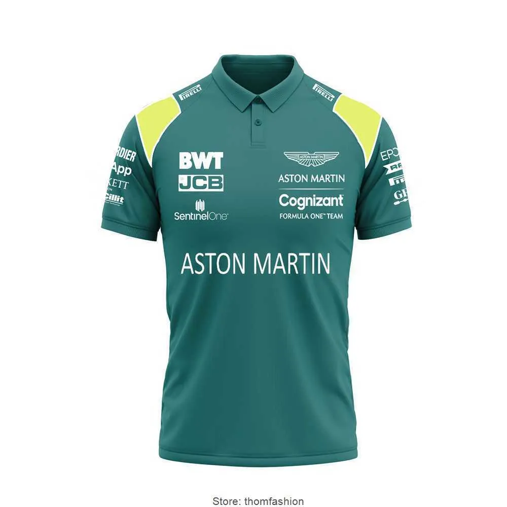 Męskie koszulki Polos 2023 Nowa koszula Aston F1 Fernando Alonso Martin 3D Printed Fashion Shirt
