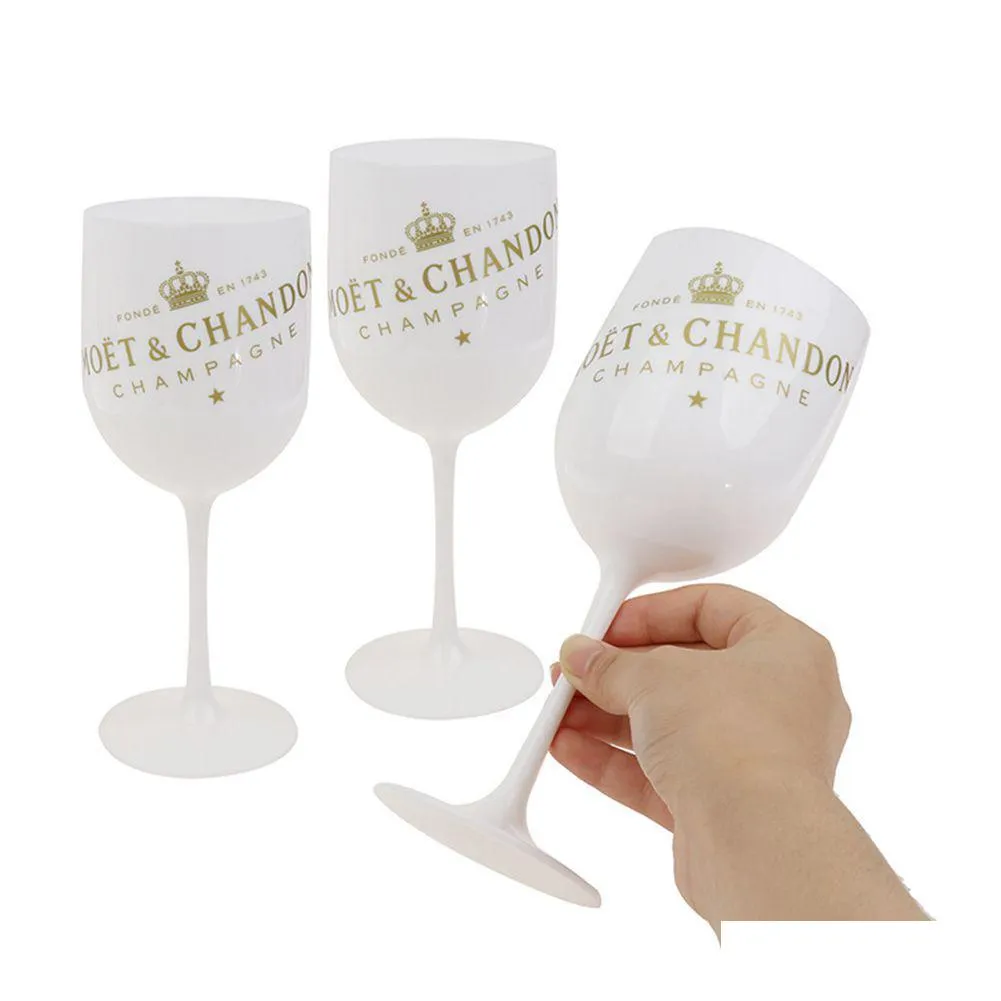 ワイングラス2PCS 16オンスのプラスチック製ゴブレットアクリルの壊れやすいシャンパンワイングラス480mlプラスチックワインパーティ飲酒カップホワイトチャンピオンdhxre