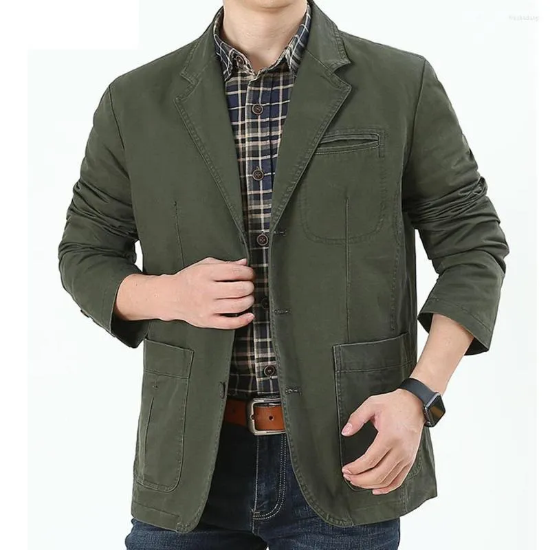 Men's Jackets Spring Autumn Plus Size 5XL 6XL Army Fashion Dress Suit Jacket And Coat Big Tall Mans Blazer Overcoat Cotton Troops Topcoat