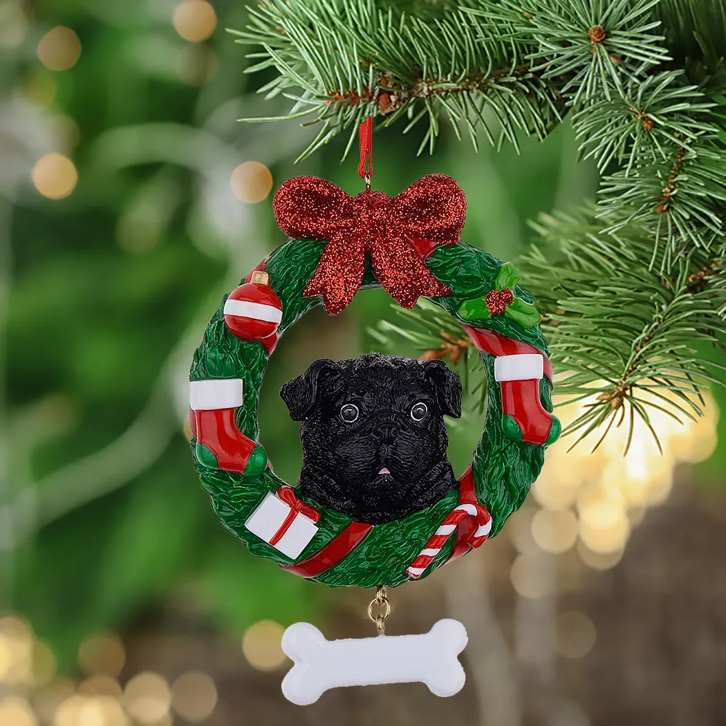 Black dog christmas ornament new arrivals
