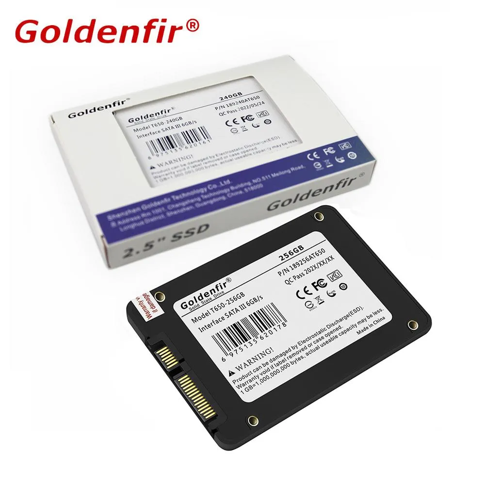 Enheter GoldenFir SSD 500 GB 960 GB 2TB SATA Solid State Drive SATA3 6 GB/S hårddisk Satatiii för bärbar dator PC