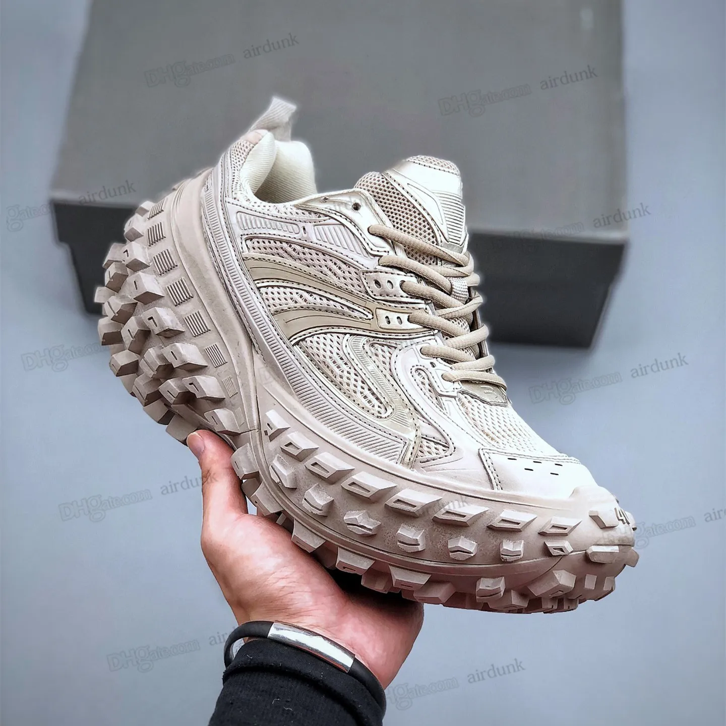Defender sneaker heren dames casual schoenen ontwerper rubber platform bandschoen sneakers beige zwart kaki legergroen rood blauw dikke zool voor