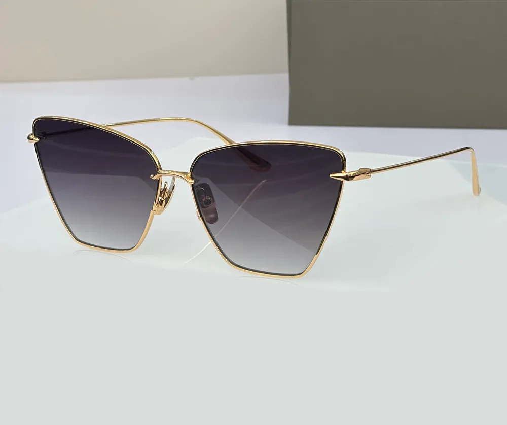 Óculos de sol de olho de gato tons de ouro gradiente de metal dourado gordura de verão designer de sol, sunnies gafas de sol sonnenbrille tons uv400 yewear com caixa