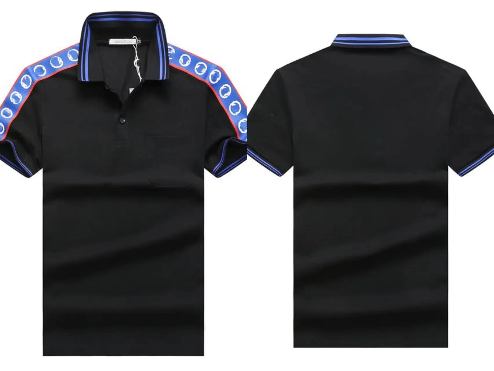Мода T Рубашки для мужчин Дизайнерский дизайнерский поло в рубашке Polo Принт летней шеи.