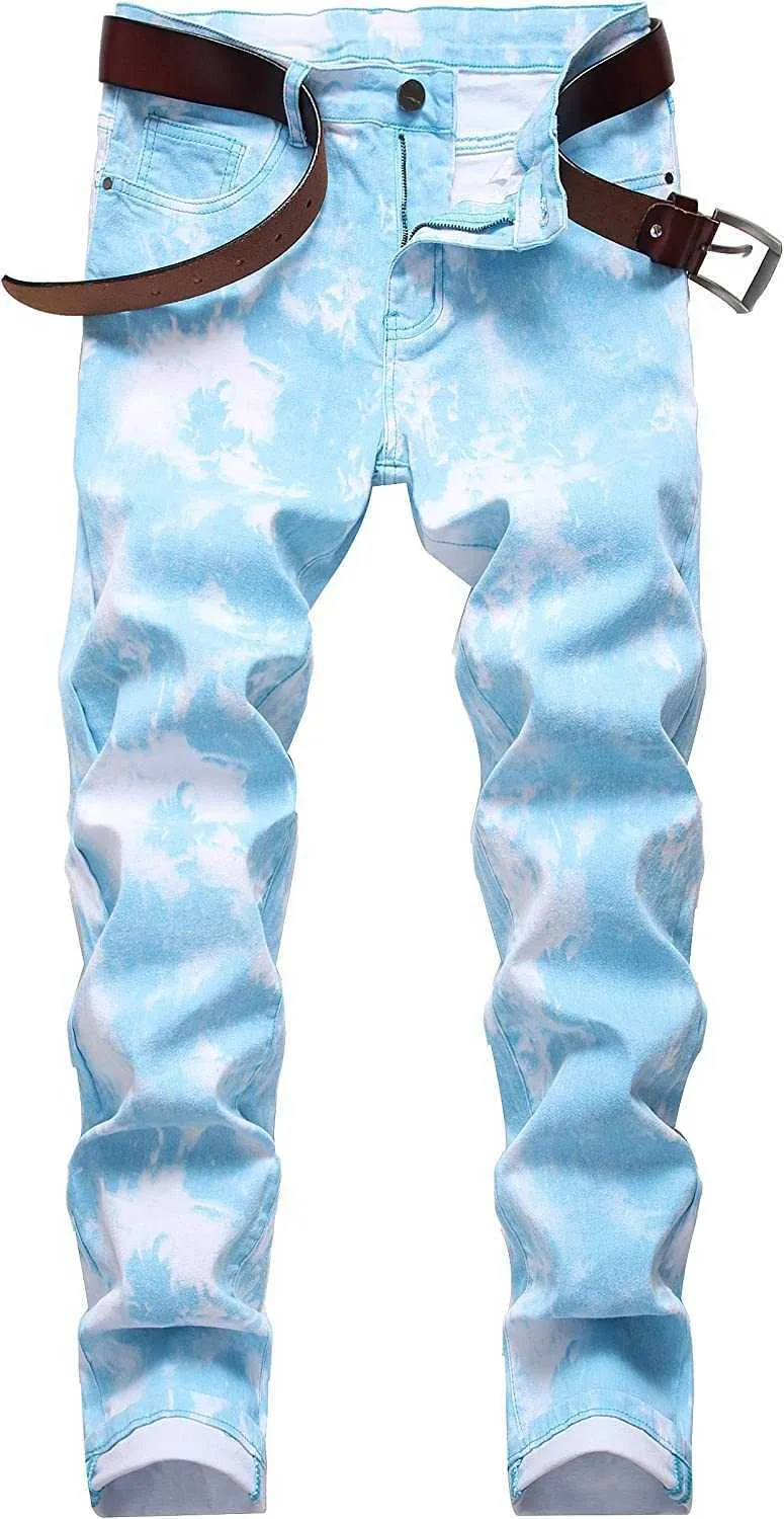 Dant Bulun Mens Fashion Casual Printing Jeans Elastic Tight Denim Jogging Pants From 15 04 DHgate