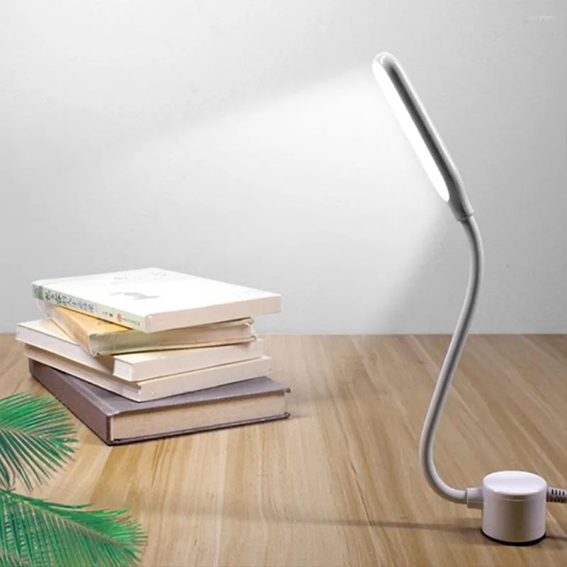 Lampes de table Flexible LED Lampe de bureau USB Plug And Play Chambre Lecture avec lumière blanche 6W Nuit Gradation en continu