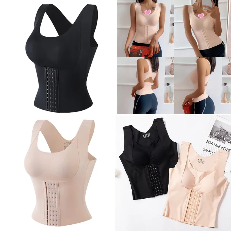 Taille buik Shaper 3-in-1 dames shapewear bh druppel reduceren gordel houding corrector beha's naadloos ondergoed ondergoed slanke lichaam fitness vest 230526