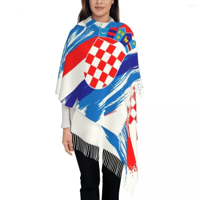 スカーフカスタマイズされたクロアチアのスカーフ男性の女性冬の温かいクロアチアの愛国的な誇りに思うショールラップ