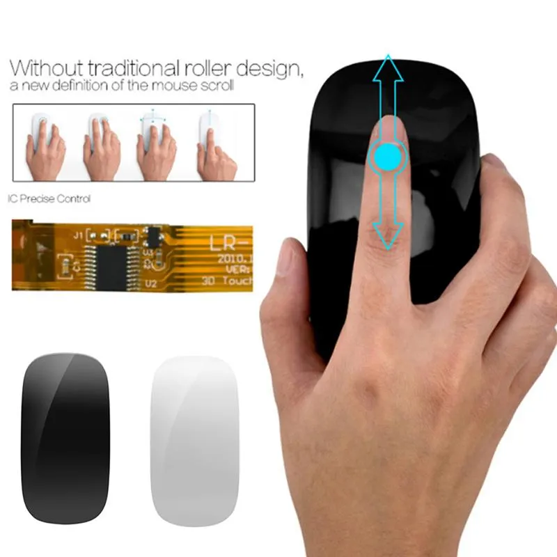 Мышь Magic Touch Mouse 2,4 ГГц 12000 точек на дюйм Беспроводные оптические мыши для ноутбуков с ОС Windows