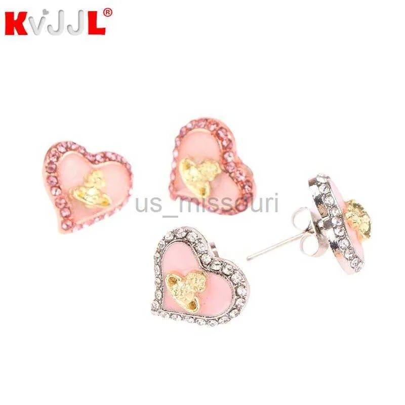 Stud 1Pair Trend Sweet Empress Crystal Orecchini Saturn Pink Silver Color Orecchini a bottone per le donne Fashion Ear Jewelry Gift J230529