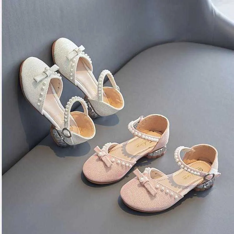 Sandals Girls Princess Sandals Summer New High-heeled Shoes Fashion Kids Sandals Children's Soft Bottom Non-slip Sandals