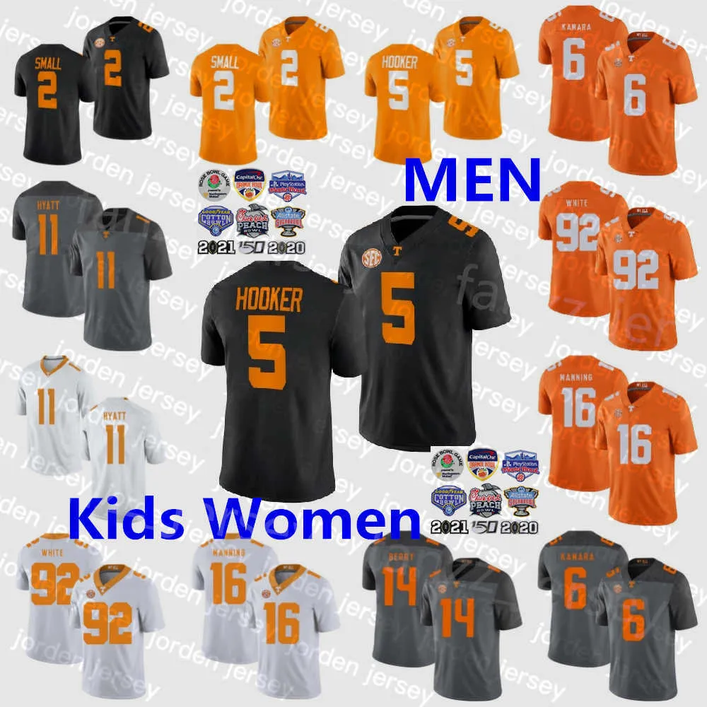 Amerikan Koleji Futbol Giyim NCAA Futbol Koleji 5 Hendon Hooker Formaları Tennessee Gönüllüleri Reggie Beyaz Peyton Manning Alvin Kamara Eric Berry Jalin Hyatt J