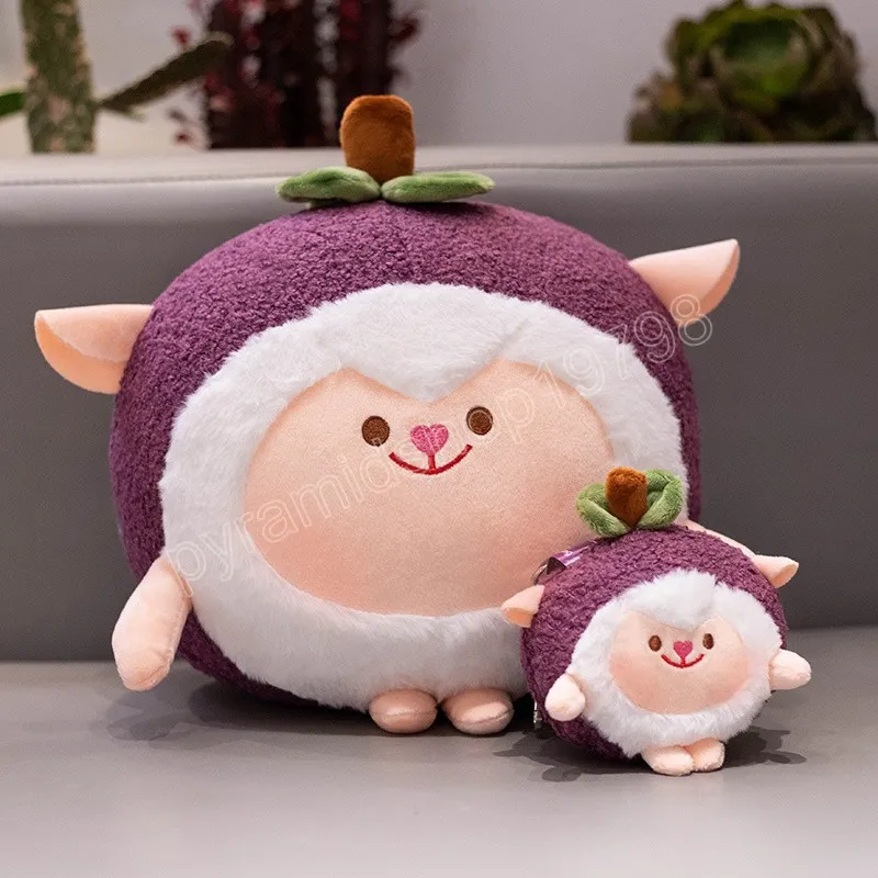 Kawaii Mangosteen Lambie Plush: Cute Plant Pillow, Soft Stuffed