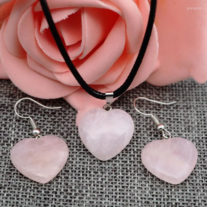 Stud Earrings 2023 Natural Stone Rose Quartzs Heart Pink Crystal Lapis Dangle Earring Reiki Eardrop Women Party Wedding Jewelry