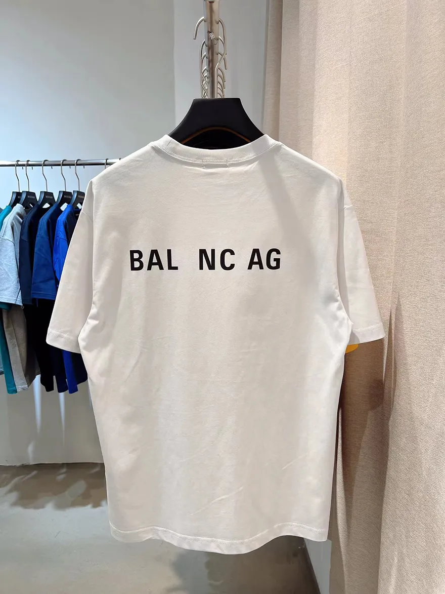 Balanciaga Marka T-shirt Summer New Paris Hafdery Classic Designer Mężczyzn Kobiet Top Letter Balanciaga Ubranie Odzież Krótkie rękodzie