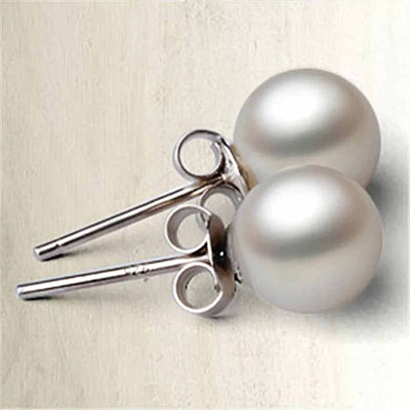 Klassische Perlen Ohrstecker Aus S925 Silber Für Hochzeiten_voghion.com