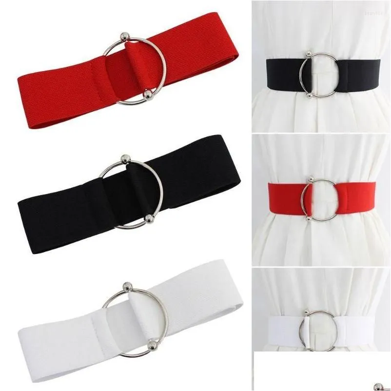 Ceintures Mode Stretch Casual Vintage Dames Robe Ceinture Élastique Jupe Sauvage Bandes Bubuckle Ceinture Drop Delivery Accessoires Dh74W