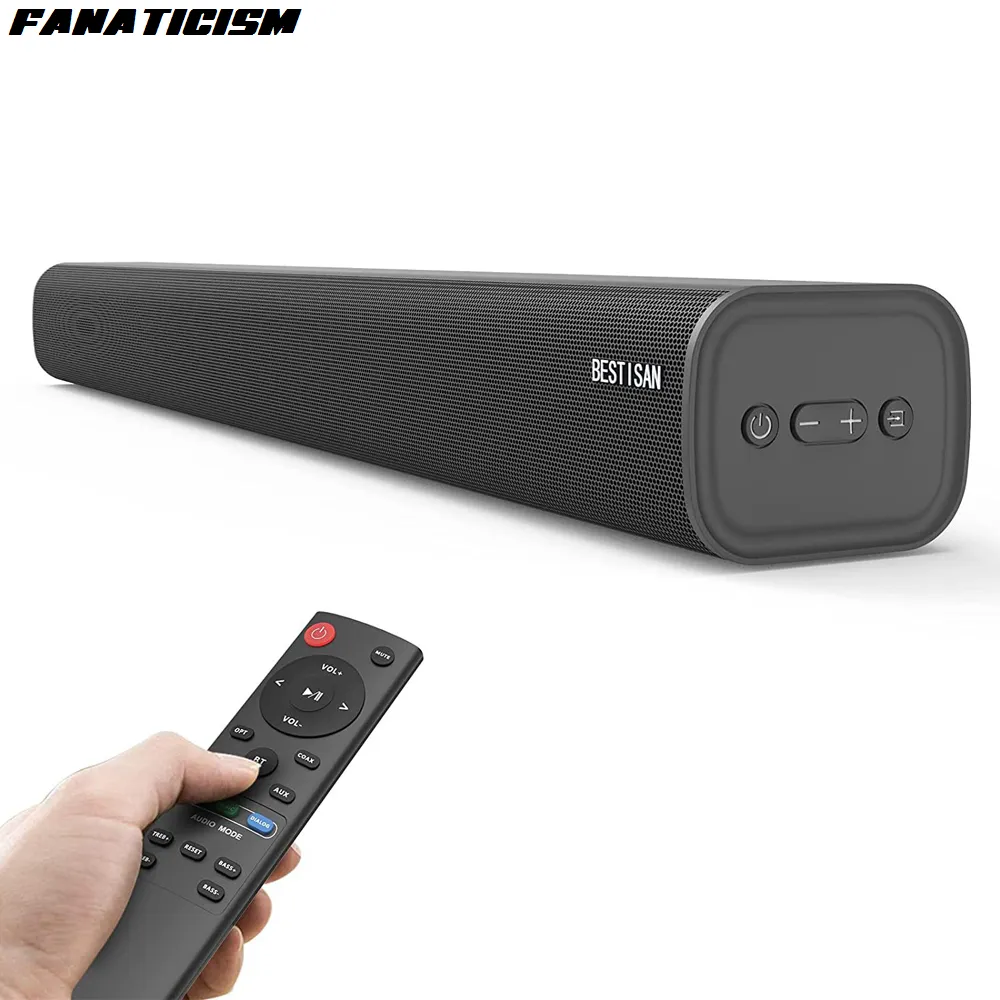 Nieuwe release 60W Soundbar hifi -luidspreker 2.0 Home Theatre Sound System Bluetooth -luidspreker Subwoofer Sound Bar USB Aux Coax voor tv -pc