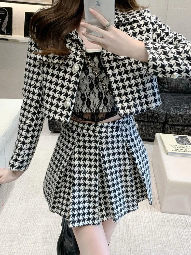 Dresses Temperament Matching Sets Retro O Tweed