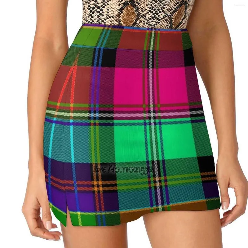 Kjolar tartan 8 tennis golf kjol sexig a-line hajuku shorts med telefonfickor skortmönster mode streetwear design