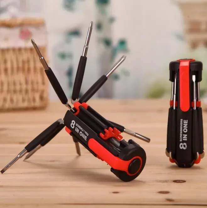 Multi Screwdriver Torch 8 in 1 Screwdriver Set with 6 LED Flashlight for Home Repairs