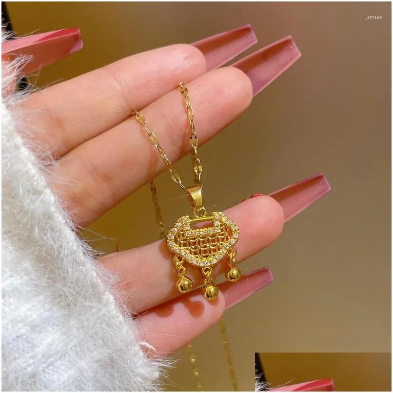 Hanger kettingen o roestvrij staal klassieke gouden kleur ketting voor vrouwen sieraden gunstige lock verjaardag cadeau groothandel druppel deliv dhk4j