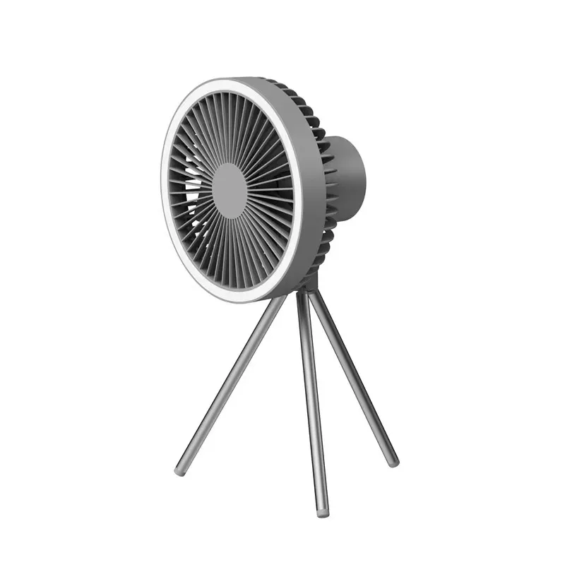 Ventilateur De Camping Rechargeable Avec Lumière - Portable, Pliable, Silencieux - Alimentation Solaire Ou Batterie Pour Tente, Jardin, Panne - 2