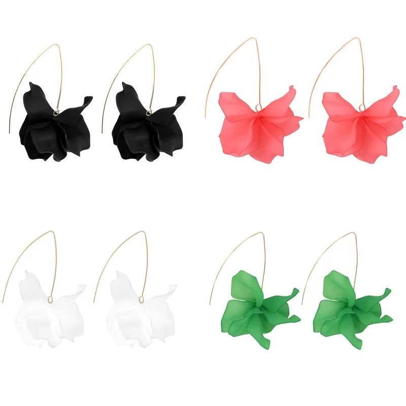 Women Flower Dangle Earring 4 Colors Cute Flower Earrings for Gift Party Fashion Jewelry