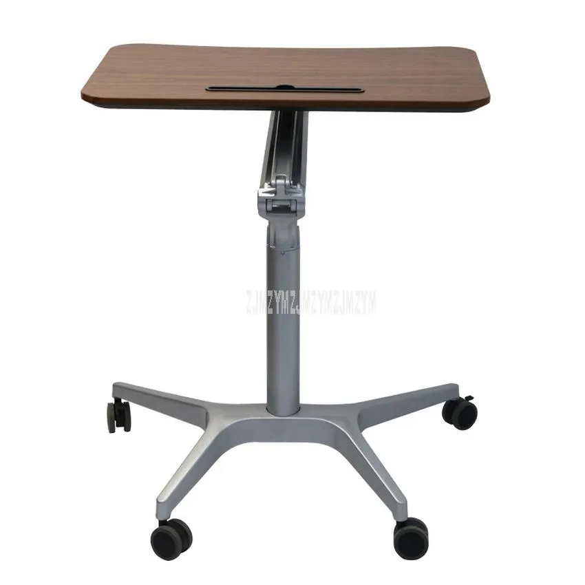 LapDesks 44.5x71cm Desktop Mordern Sidobord Pneumatisk lyft 77.5mm107cm Sit/Stand Laptop Desk Notebook Mag med hjul MOORBABLE