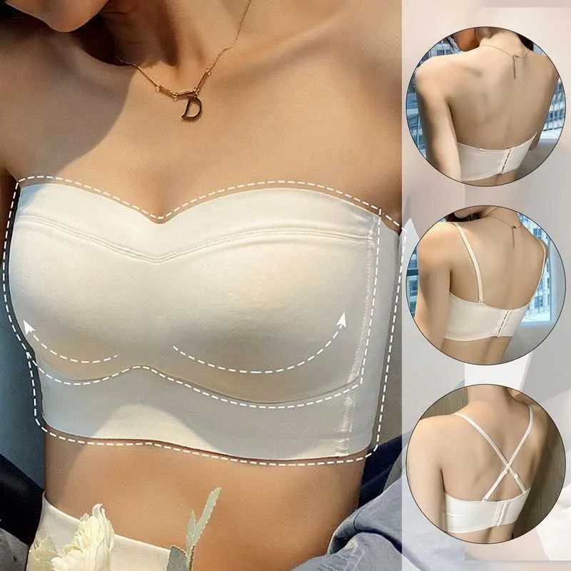 Bras Invisible Tube Top Top Бесплатная без бретелек Bralette Wireless Push Up Sexy Women's Bra Loozykit P230529