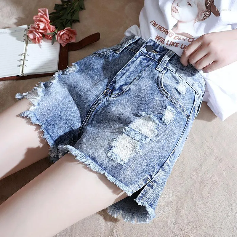 Damen Jeans Damen Denim Shorts Ripped Short Y2k Fashion Stuff Sommerrock Hanbok Koreanischer Stil Kleidung für Frau Hosen