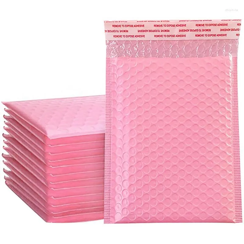 선물 랩 50pcs 폼 봉투 가방 셀프 씰 메일러 패딩 봉투 버블 메일 가방 패키지 핑크