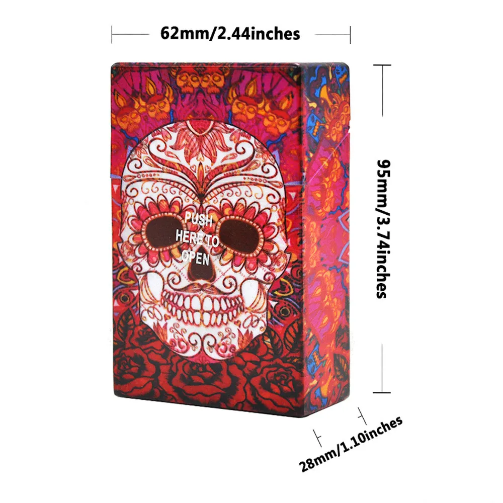 Plastic Cigarette Case Colorful Smoking Skull... From Goodvape, $1.17