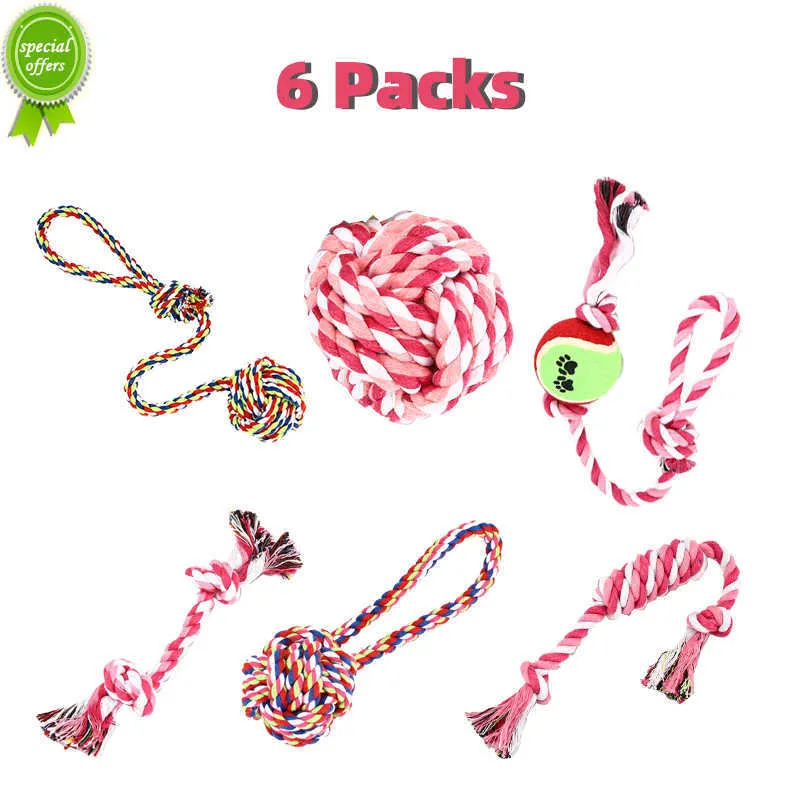 Nouveau paquet de 6 jouets pour chiens de compagnie pour grands petits chiens balle brosse à dents jouets interactifs pour chiens pour chiens accessoires de jouets à mâcher